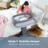 imageChicco Close to You 3in1 Bedside Bassinet Portable Newborn Bassinet with Wheels AdjustableHeight Changing Table  Heather GreyGreyDove