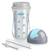 imageChicco Double Wall Insulated FlipTop Sippy Cup with Silicone Straw and SpillFree Lid 9oz TopRack Dishwasher Safe  Easy to Hold with Ergonomic Indents  Blue DiscoverTeal 2pk  12 monthSunburst SilverBlue