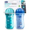 imageChicco DoubleWall Insulated Sippy Cup with BiteProof Rim Spout and SpillFree Lid 9oz  TopRack Dishwasher Safe  Easy to Hold Ergonomic Indents  GreenTeal Ombre 2pk  12 monthsBlue  Teal