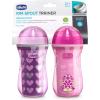 imageChicco DoubleWall Insulated Sippy Cup with BiteProof Rim Spout and SpillFree Lid 9oz  TopRack Dishwasher Safe  Easy to Hold Ergonomic Indents  GreenTeal Ombre 2pk  12 monthsPink  Purple
