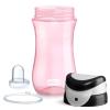 imageChicco My Tumbler Open Rim Water Bottle with FreeFlow Spout 12oz Spill Proof when Lid is Closed  FlipUp Carry Handle  TopRack Dishwasher Safe  Easy to Hold Toddler Cup  Pink  2 YearsPink