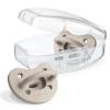 imageChicco PhysioForma 100 Soft Silicone One Piece Pacifier for Babies Aged 06 Months  BPA ampamp Latex Free  Reusable Sterilizing Case  Clear 4pkGrey Two Pack