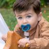 imageChicco PhysioForma Luxe Silicone One Piece Pacifier for Babies Aged 06m  Fashion Textured Shield  BPA ampamp Latex Free Reusable Sterilizing Case Blush 2pkOcean Blue