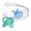 imageChicco PhysioForma Luxe Silicone One Piece Pacifier for Babies Aged 06m  Fashion Textured Shield  BPA ampamp Latex Free Reusable Sterilizing Case Blush 2pkBlueGreen  2 Pack