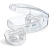 imageChicco PhysioForma Luxe Silicone One Piece Pacifier for Babies Aged 1624m  Fashion Textured Shield  BPA ampamp Latex Free  Reusable Sterilizing Case  Crystal 2pkCrystal Two Pack
