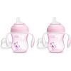imageChicco Transition Sippy Cup with Silicone Spout and SpillFree Lid 7oz Calibration Markings  Removable Handles  TopRack Dishwasher Safe  Easy to Hold with Ergonomic Indents  Pink 4 monthsPink