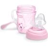 imageChicco Transition Sippy Cup with Silicone Spout and SpillFree Lid 7oz Calibration Markings  Removable Handles  TopRack Dishwasher Safe  Easy to Hold with Ergonomic Indents  Pink 4 monthsPink
