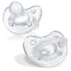 imageChicco PhysioForma Luxe Silicone One Piece Pacifier for Babies Aged 1624m  Fashion Textured Shield  BPA ampamp Latex Free  Reusable Sterilizing Case  Crystal 2pkCrystal Two Pack