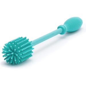 imageChicco 95 Silicone Bottle Brush with FoodGrade Silicone Bristles  Dishwasher ampamp Sterilizer Safe  NonSlip Comfort Grip Handle  Hangs for Drying ampamp Storage  Teal1 Count Pack of 1