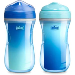 imageChicco DoubleWall Insulated Sippy Cup with BiteProof Rim Spout and SpillFree Lid 9oz  TopRack Dishwasher Safe  Easy to Hold Ergonomic Indents  GreenTeal Ombre 2pk  12 monthsBlueTeal Ombre