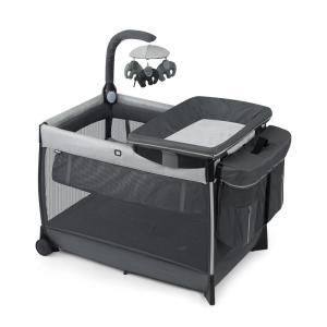 imageChicco Lullaby Zip AllinOne Portable Playard Infant Bassinet and Changer Electronic Toy Bar Toddler Playard Travel Friendly  DriftwoodGrey