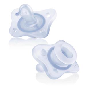 imageChicco PhysioForma 100 Soft Silicone Mini One Piece Pacifier for Babies 02 Months  BPA ampamp Latex Free  Reusable Sterilizing Case  Pink 2pkBlue Two Pack