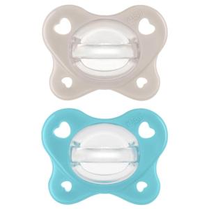 imageChicco PhysioForma 100 Soft Silicone Mini One Piece Pacifier for Babies 02 Months  BPA ampamp Latex Free  Reusable Sterilizing Case  Pink 2pkGreyUltramarine Two Pack