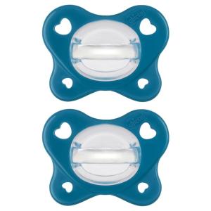 imageChicco PhysioForma 100 Soft Silicone Mini One Piece Pacifier for Babies 02 Months  BPA ampamp Latex Free  Reusable Sterilizing Case  Pink 2pkSapphire Two Pack