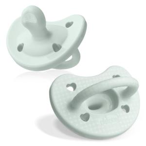 imageChicco PhysioForma Luxe Silicone One Piece Pacifier for Babies Aged 06m  Fashion Textured Shield  BPA ampamp Latex Free Reusable Sterilizing Case  Mint 2pkMint Two Pack
