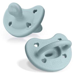 imageChicco PhysioForma Luxe Silicone One Piece Pacifier for Babies Aged 06m  Fashion Textured Shield  BPA ampamp Latex Free Reusable Sterilizing Case Blush 2pkCoastal Blue