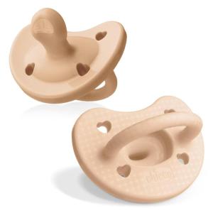 imageChicco PhysioForma Luxe Silicone One Piece Pacifier for Babies Aged 06m  Fashion Textured Shield  BPA ampamp Latex Free Reusable Sterilizing Case Blush 2pkBlush Two Pack