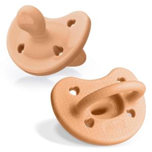 imageChicco PhysioForma Luxe Silicone One Piece Pacifier for Babies Aged 06m  Fashion Textured Shield  BPA ampamp Latex Free Reusable Sterilizing Case Blush 2pkCantaloupe Two Pack