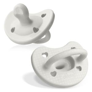 imageChicco PhysioForma Luxe Silicone One Piece Pacifier for Babies Aged 06m  Fashion Textured Shield  BPA ampamp Latex Free Reusable Sterilizing Case Blush 2pkPearl Grey Two Pack