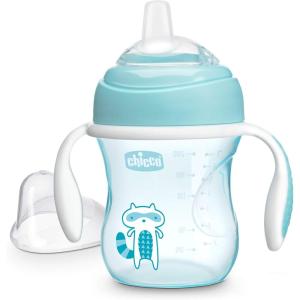 imageChicco Transition Sippy Cup with Silicone Spout and SpillFree Lid 7oz Calibration Markings  Removable Handles  TopRack Dishwasher Safe  Easy to Hold with Ergonomic Indents  Pink 4 monthsBlue