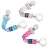 imageChicco TwoinOne Pacifier Clip with Loop and Ring Attachments  Loop for Teethers and Small Toys  Ring Included for KnobStyle Pacifiers  Secure Clasp is Gentle on Clothing  PinkGrey