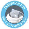 imageChicco Transition Sippy Cup with Silicone Spout and SpillFree Lid 7oz  Calibration Markings  Removable Handles  TopRack Dishwasher Safe  Easy to Hold with Ergonomic Indents  Grey  4 months