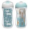 imageChicco DoubleWall Insulated Sippy Cup with BiteProof Rim Spout and SpillFree Lid 9oz  TopRack Dishwasher Safe  Easy to Hold Ergonomic Indents  Ocean PrintSurf 2pk  12 months