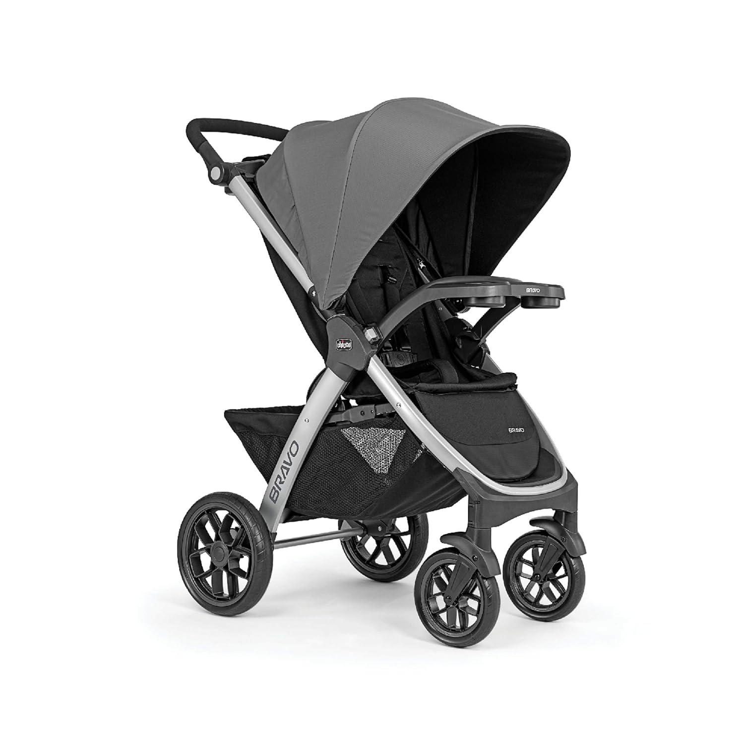 imageChicco Bravo Primo ClearTex Trio Travel System Bravo Primo QuickFold Stroller with Chicco KeyFit Max Zip ClearTex Infant Car Seat Car Seat and Stroller Combo  SomersetBlackBrooklyn
