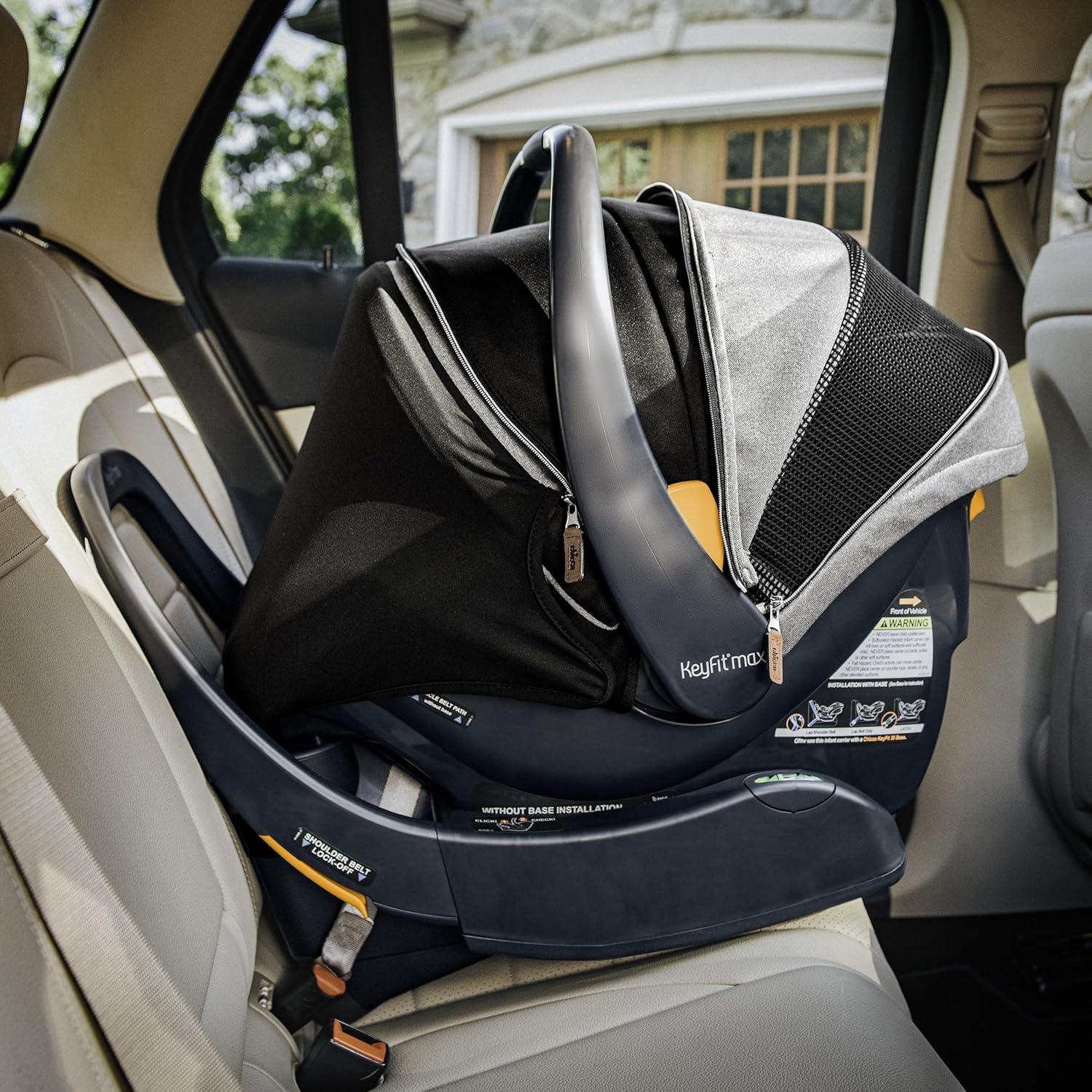 imageChicco Bravo Primo ClearTex Trio Travel System Bravo Primo QuickFold Stroller with Chicco KeyFit Max Zip ClearTex Infant Car Seat Car Seat and Stroller Combo  SomersetBlackSomerset