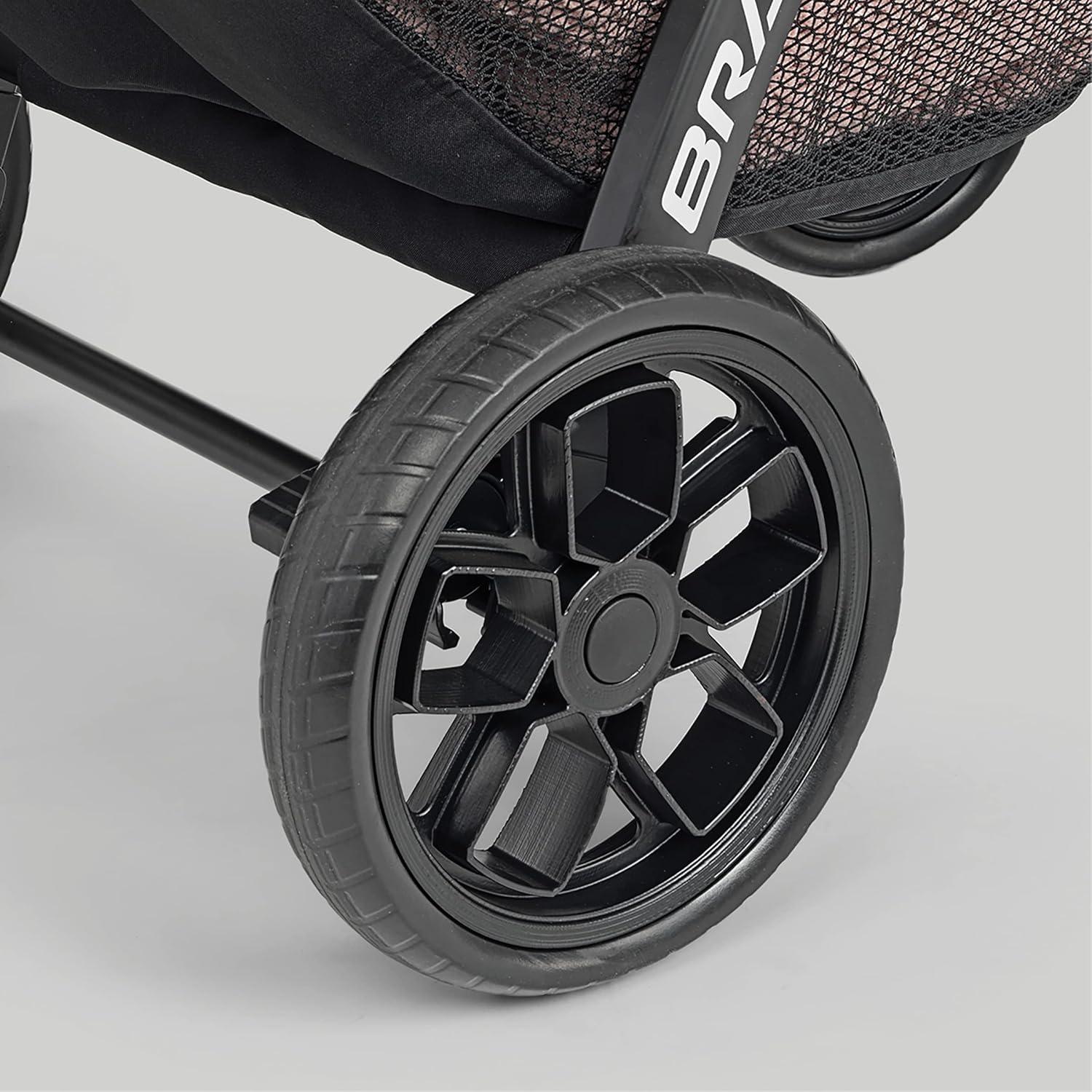 imageChicco Bravo Primo ClearTex Trio Travel System Bravo Primo QuickFold Stroller with Chicco KeyFit Max Zip ClearTex Infant Car Seat Car Seat and Stroller Combo  SomersetBlackDriftwood