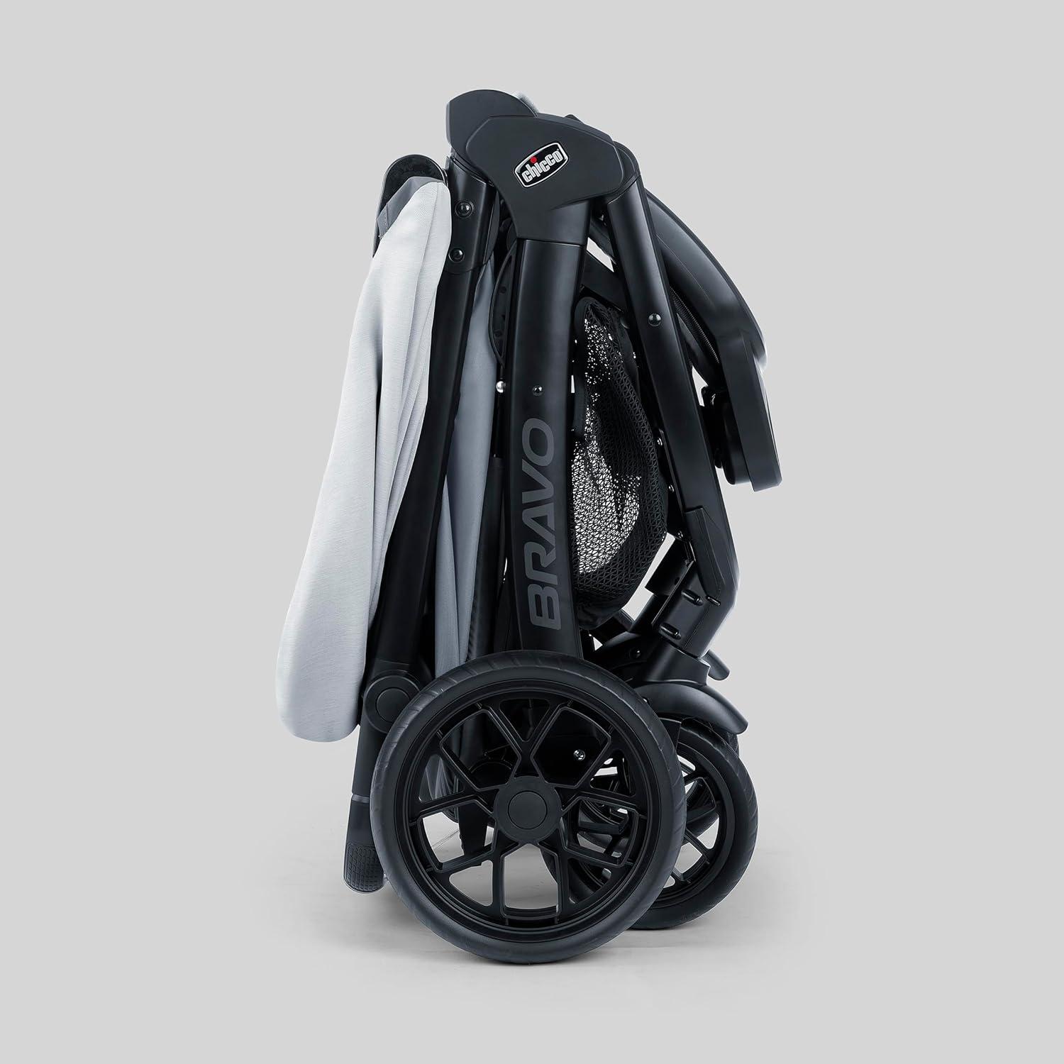 imageChicco Bravo Primo ClearTex Trio Travel System Bravo Primo QuickFold Stroller with Chicco KeyFit Max Zip ClearTex Infant Car Seat Car Seat and Stroller Combo  SomersetBlackAtlas