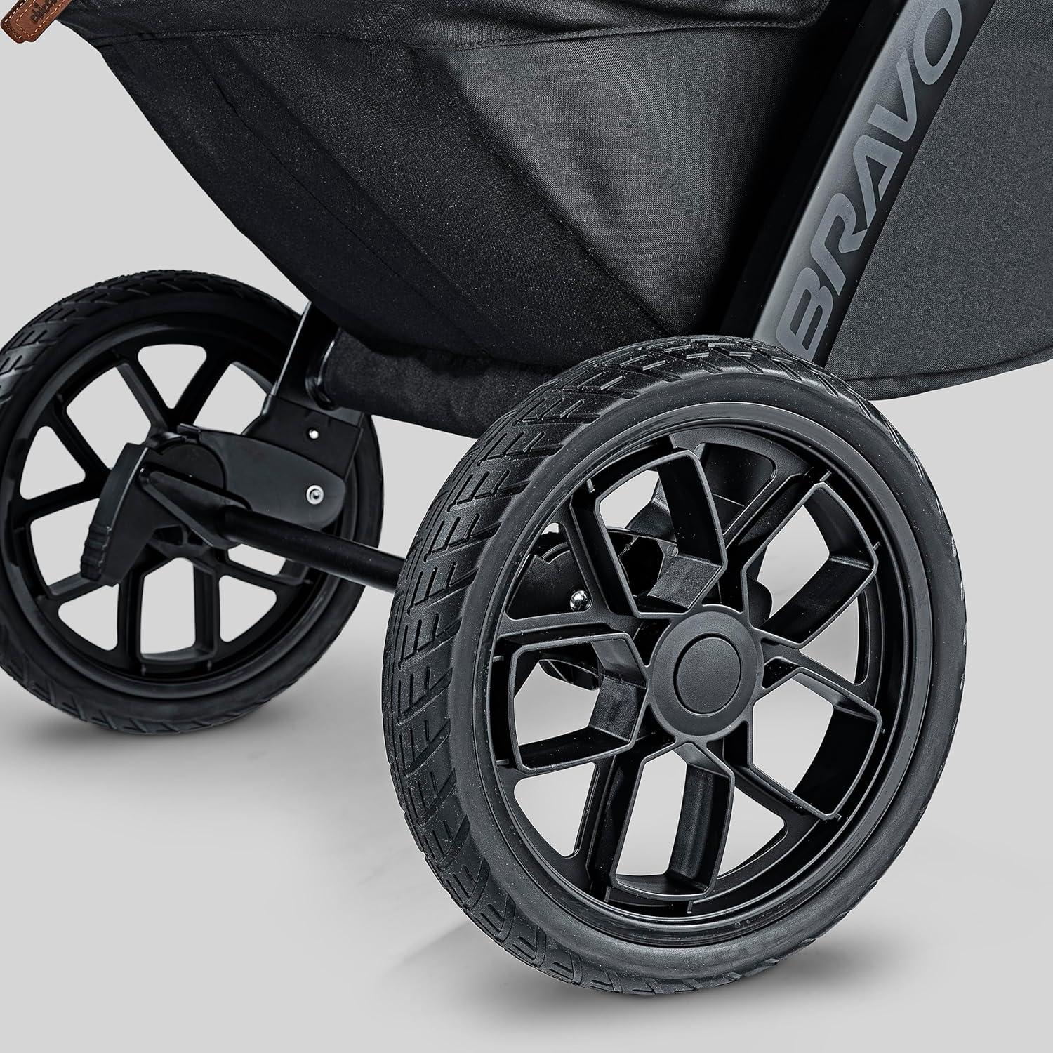 imageChicco Bravo Primo ClearTex Trio Travel System Bravo Primo QuickFold Stroller with Chicco KeyFit Max Zip ClearTex Infant Car Seat Car Seat and Stroller Combo  SomersetBlackSomerset