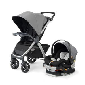 imageChicco Bravo Primo ClearTex Trio Travel System Bravo Primo QuickFold Stroller with Chicco KeyFit Max Zip ClearTex Infant Car Seat Car Seat and Stroller Combo  SomersetBlackCamden