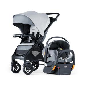 imageChicco Bravo Primo ClearTex Trio Travel System Bravo Primo QuickFold Stroller with Chicco KeyFit Max Zip ClearTex Infant Car Seat Car Seat and Stroller Combo  SomersetBlackAtlas