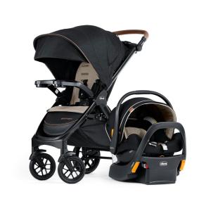imageChicco Bravo Primo ClearTex Trio Travel System Bravo Primo QuickFold Stroller with Chicco KeyFit Max Zip ClearTex Infant Car Seat Car Seat and Stroller Combo  SomersetBlackSomerset