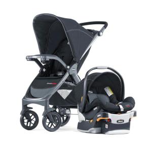 imageChicco Bravo Primo ClearTex Trio Travel System Bravo Primo QuickFold Stroller with Chicco KeyFit Max Zip ClearTex Infant Car Seat Car Seat and Stroller Combo  SomersetBlackIron