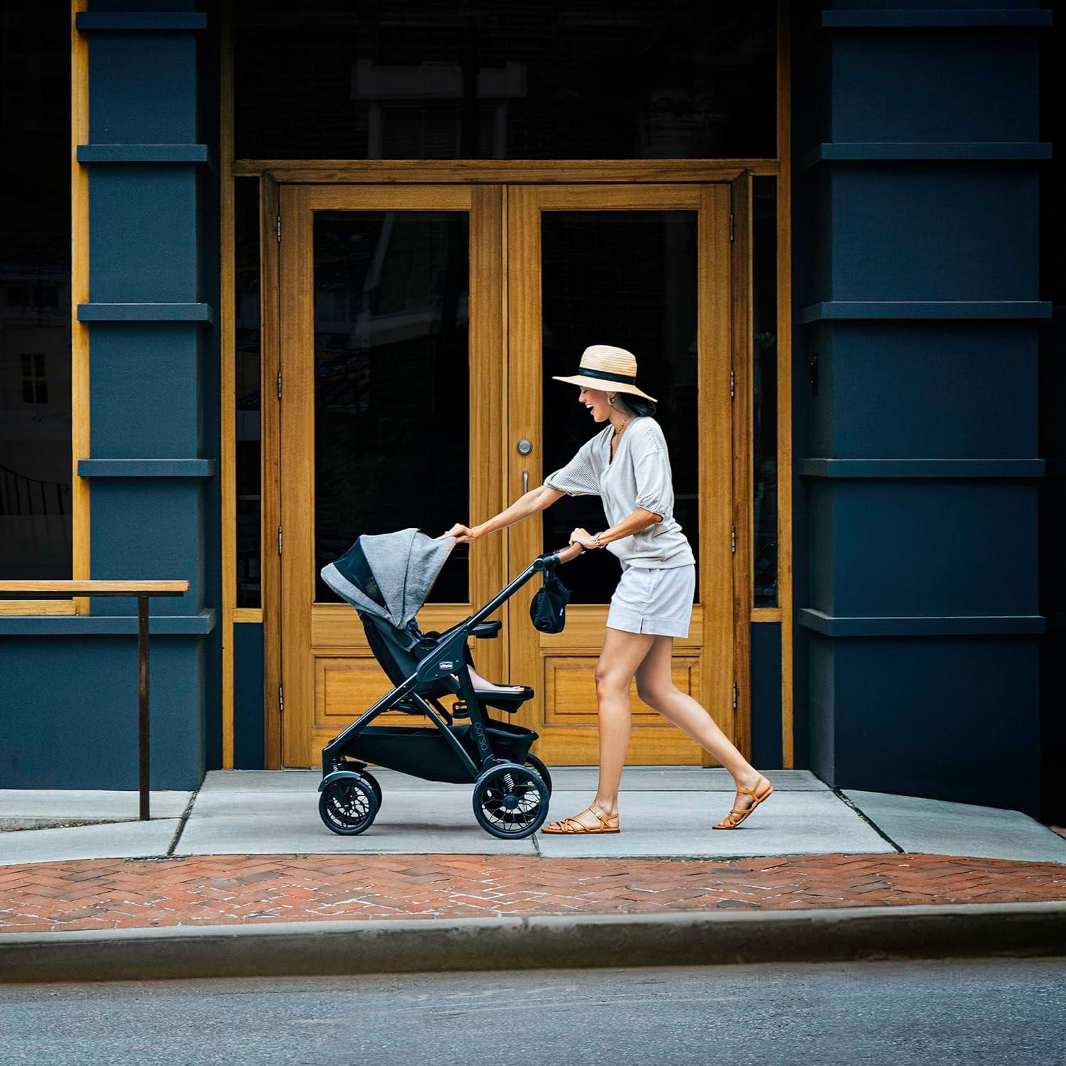 imageChicco Corso Primo Modular QuickFold Stroller with Infant Car Seat Adapter for Newborns and Toddlers  SummitGrey