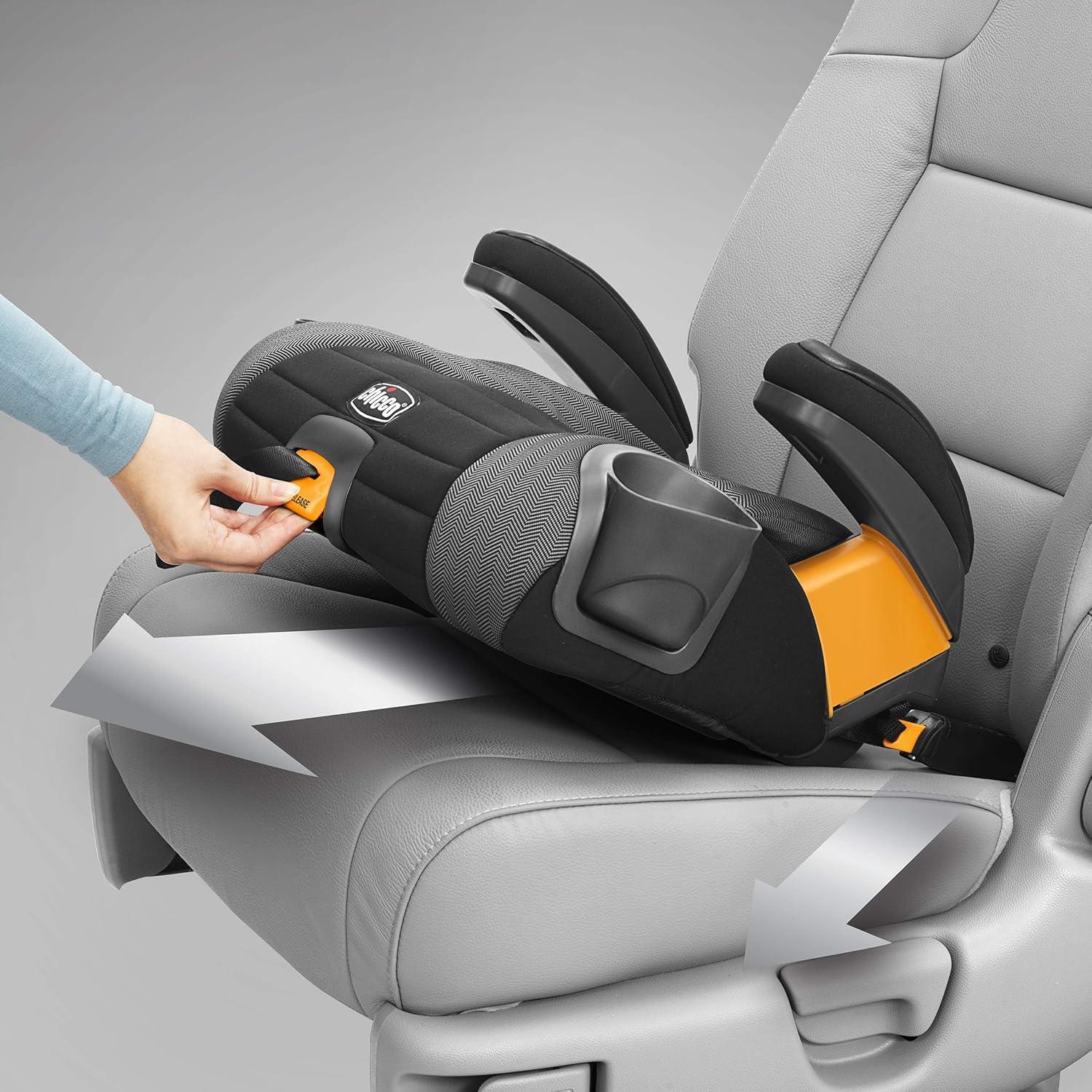 imageChicco GoFit ClearTex Plus Backless Booster Car Seat Latch Attachment QuickRelease Latch Removal Portable Car Booster Seat for Children at Least 4 Years Old and 40110 lbs  ObsidianBlackVivaci