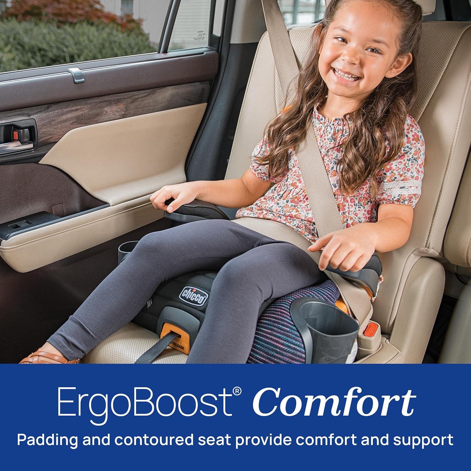 imageChicco GoFit ClearTex Plus Backless Booster Car Seat Latch Attachment QuickRelease Latch Removal Portable Car Booster Seat for Children at Least 4 Years Old and 40110 lbs  ObsidianBlackConfetti