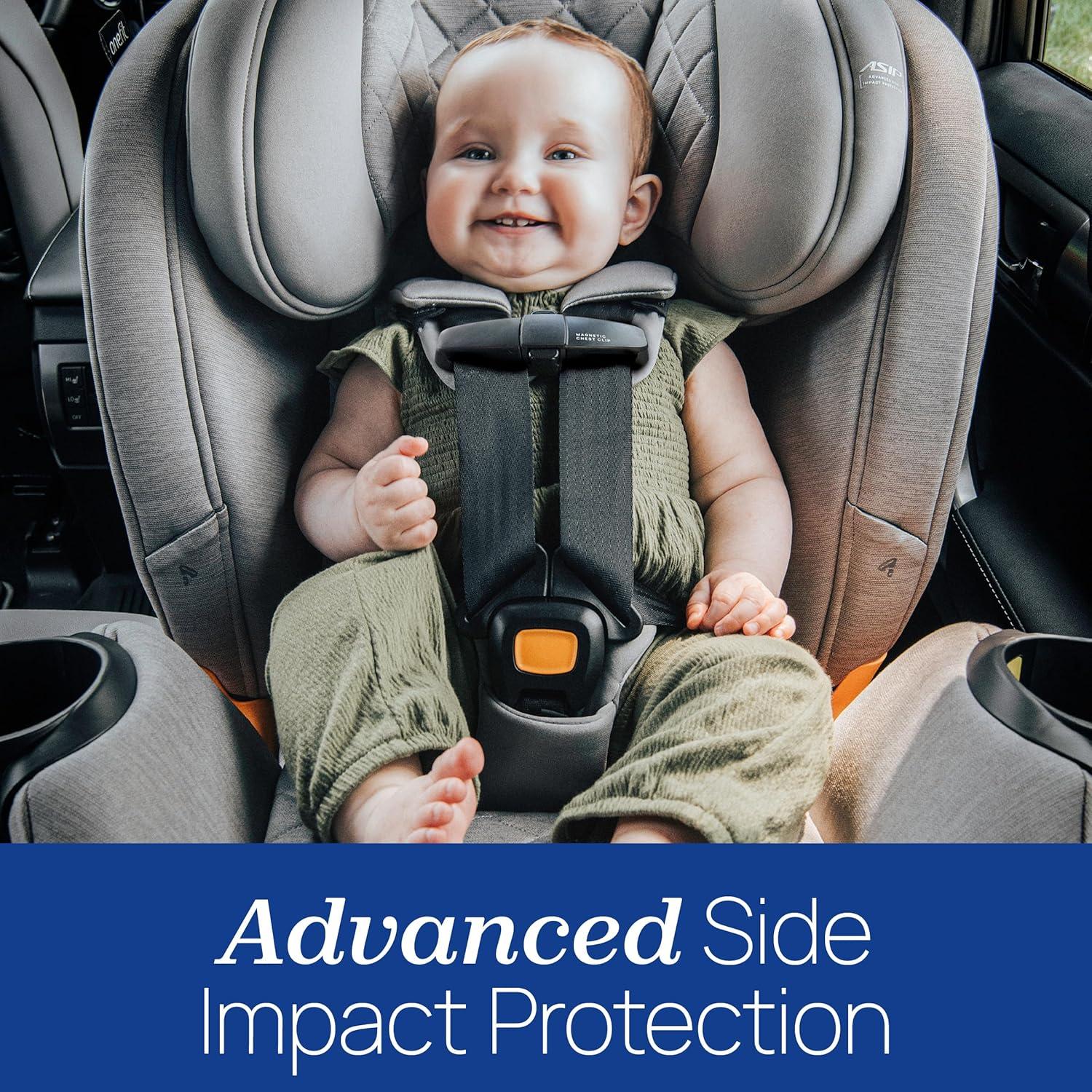 imageChicco OneFit Max ClearTex AllinOne Car Seat with LeverLock Installation Slim Design Convertible Car Seat Seat for Infants and Children 5100 lbs  EnergyBlackAsh