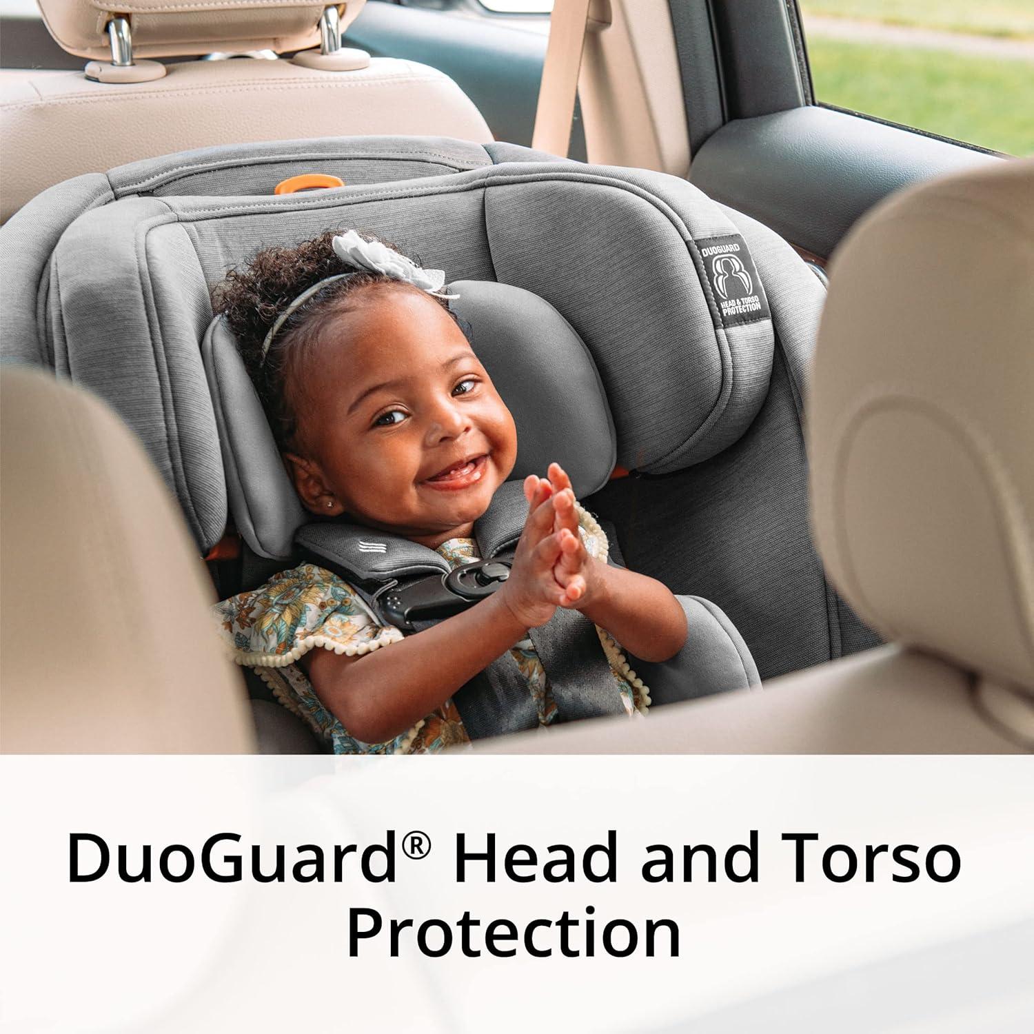 imageChicco OneFit Max ClearTex AllinOne Car Seat with LeverLock Installation Slim Design Convertible Car Seat Seat for Infants and Children 5100 lbs  EnergyBlackObsidian