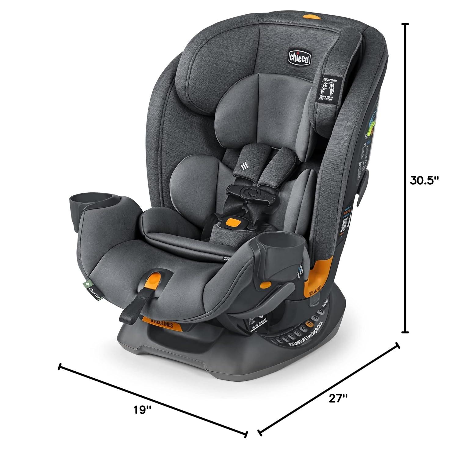 imageChicco OneFit Max ClearTex AllinOne Car Seat with LeverLock Installation Slim Design Convertible Car Seat Seat for Infants and Children 5100 lbs  EnergyBlackSlate