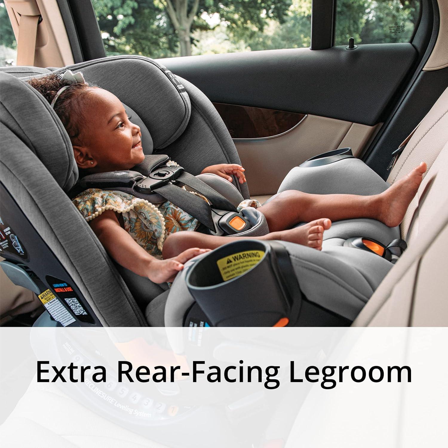 imageChicco OneFit Max ClearTex AllinOne Car Seat with LeverLock Installation Slim Design Convertible Car Seat Seat for Infants and Children 5100 lbs  EnergyBlackObsidian