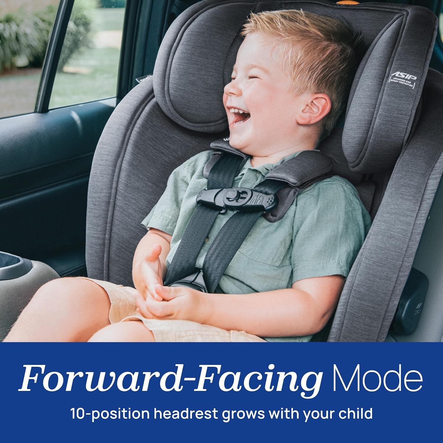 imageChicco OneFit Max ClearTex AllinOne Car Seat with LeverLock Installation Slim Design Convertible Car Seat Seat for Infants and Children 5100 lbs  EnergyBlackEbony