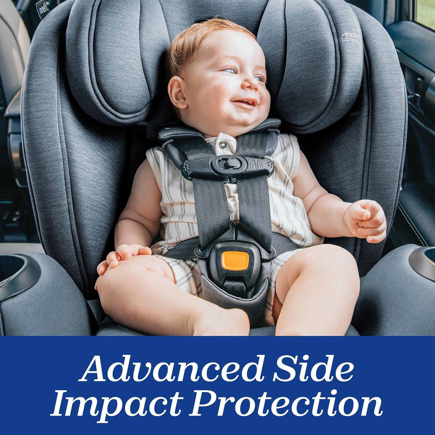 imageChicco OneFit Max ClearTex AllinOne Car Seat with LeverLock Installation Slim Design Convertible Car Seat Seat for Infants and Children 5100 lbs  EnergyBlackEbony