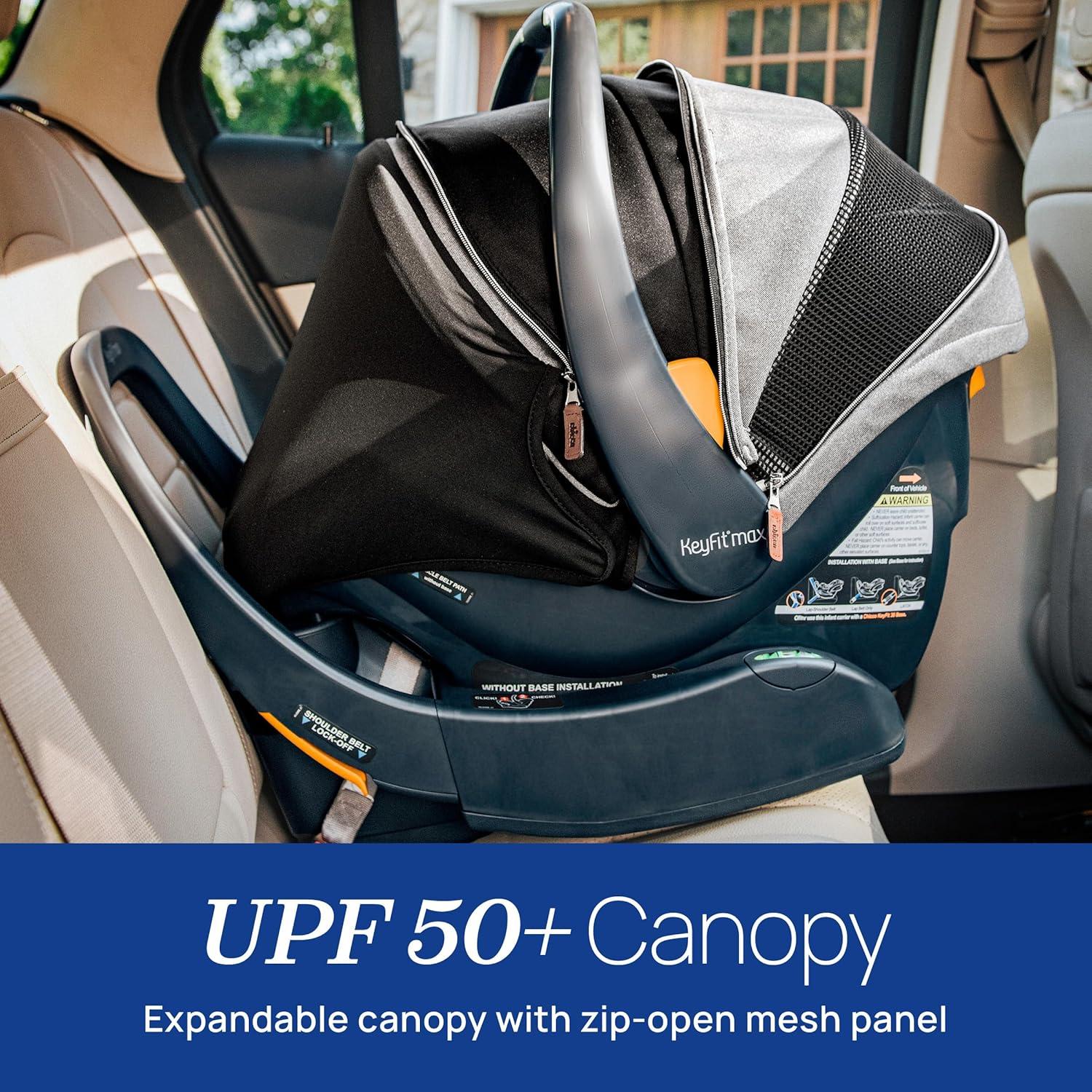 imageChicco KeyFit Max Zip ClearTex Infant Car Seat and Base RearFacing Seat for Infants 430 lbs Infant Head and Body Support Compatible with Chicco Strollers Baby Travel Gear  SierraBeige
