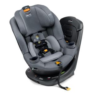 imageChicco Fit360 ClearTex Rotating Convertible Car Seat with 360 Degree Rotation for RearFacing and ForwardFacing LeverLock SelfTensioning Lock System  TitaniumGrey