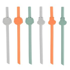image:imageChicco Reusable Silicone Drinking Straws  EcoFriendly  Soft FoodGrade Silicone Construction  BPAFree  6Pack with Included Cleaning Brush  Variety Pack