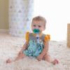 image:imageChicco TwoinOne Pacifier Clip with Loop and Ring Attachments  Loop for Teethers and Small Toys  Ring Included for KnobStyle Pacifiers  Secure Clasp is Gentle on Clothing  MulticolorGrey