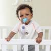 image:imageChicco TwoinOne Pacifier Clip with Loop and Ring Attachments  Loop for Teethers and Small Toys  Ring Included for KnobStyle Pacifiers  Secure Clasp is Gentle on Clothing  MulticolorGrey